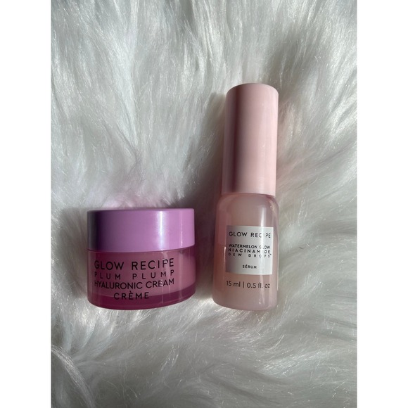 Glow Recipe Mini Plum Plump Hyaluronic Cream & Watermelon Niacinamide‎ Dew Drops - Picture 1 of 2